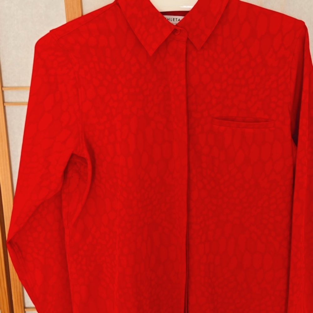 Athleta Urbanite Scarlet Patterned Long Sleeve Top XSmall